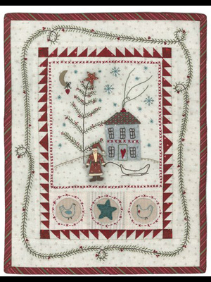 Primitive Christmas stitchery pattern