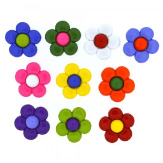 Multi Daisy Flower Assortment button pack