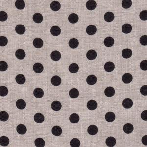 Black Polka Dot on Natural Linen Fat 1/4