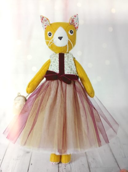 Luna Lapin’s Friends - Clementine Cat Fabric Pack - Mustard Seed