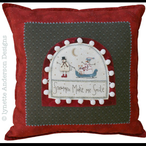 Snowmen Make Me Smile Cushion Pattern, Button & Fabric Kit - Image 2