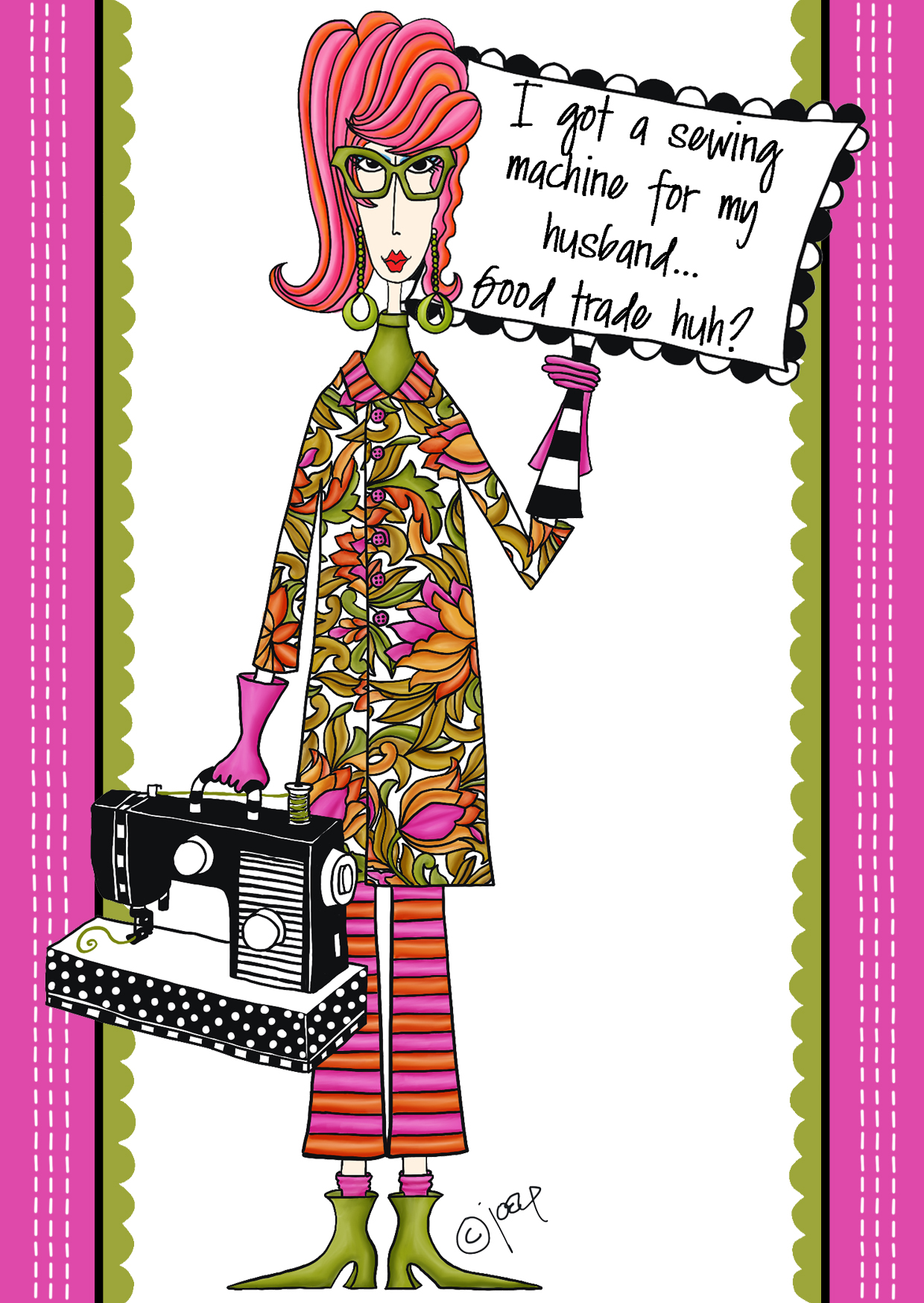 I got a sewing machine for... ~ Everlasting Postcard