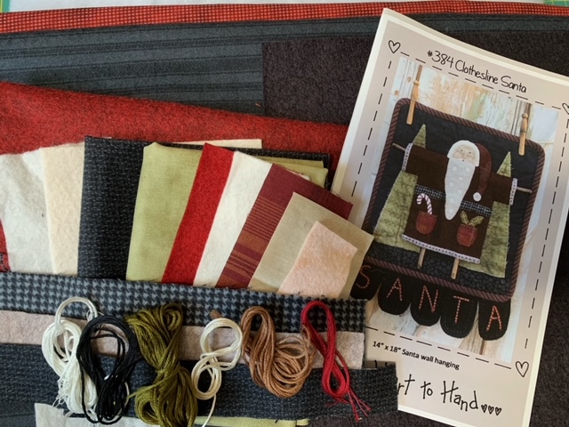 Clothesline Santa Pattern & Fabric Pack Kit - Image 2