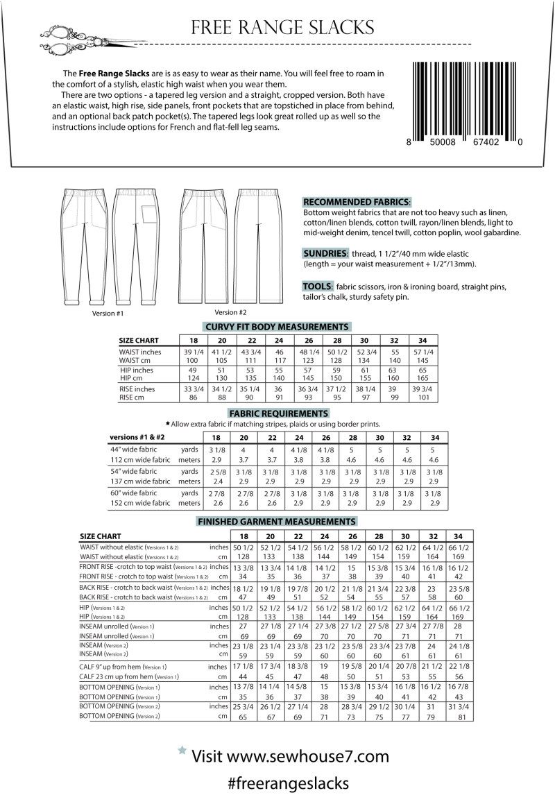 Free Range Slacks Curvy Fit Pattern by Sew House Seven - Image 2