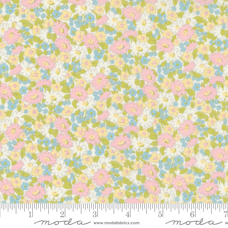 Grace - Linen White Floral Vines Roses Fabric - End of Roll