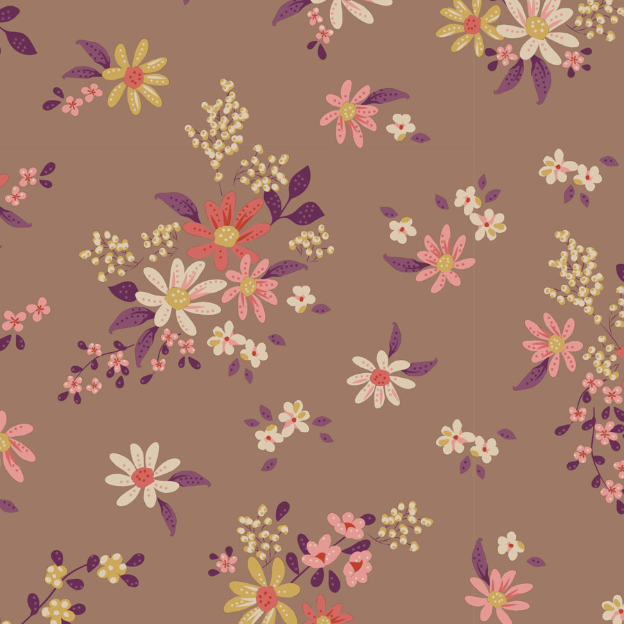 Tilda Daisyfield Taupe Fabric end of roll