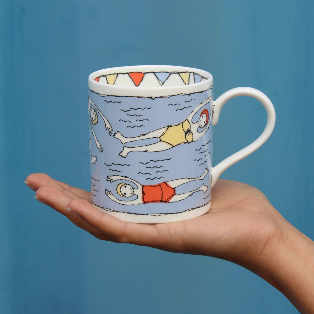 “Bathers” Bone China Mug - Image 2