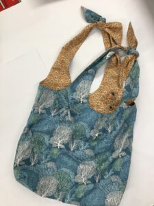 Linda's Cotton Beach Hobo Bag with Flower Embellishment