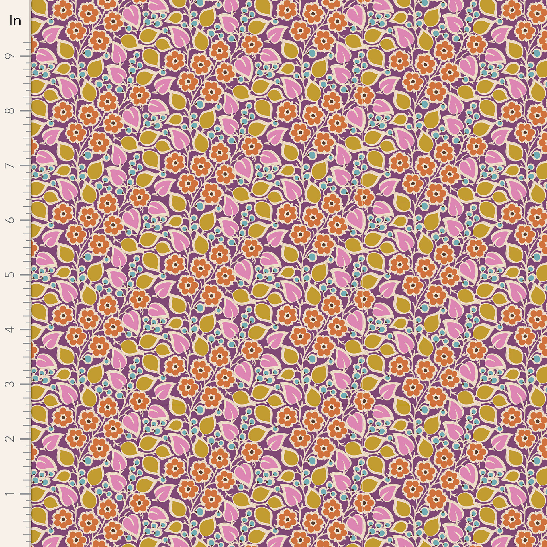 Tilda Pie in the Sky Topsy Turvy plum fabric Coast & Country