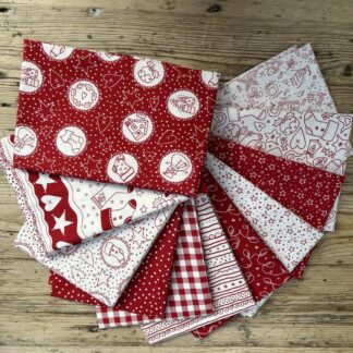 Christmas Redwork by Mandy Shaw fat 1/4s - SALE
