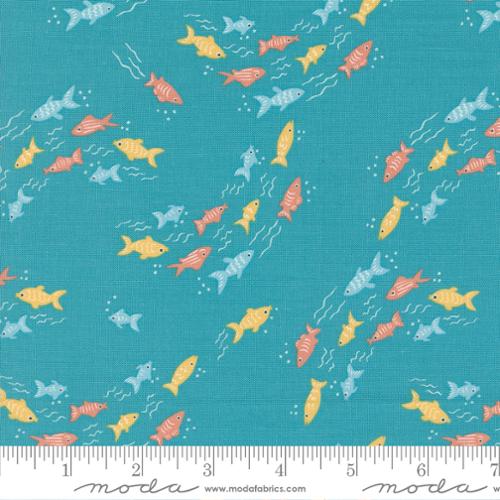 End of Roll - Noahs Ark Fabric - Fishy Fish Sea