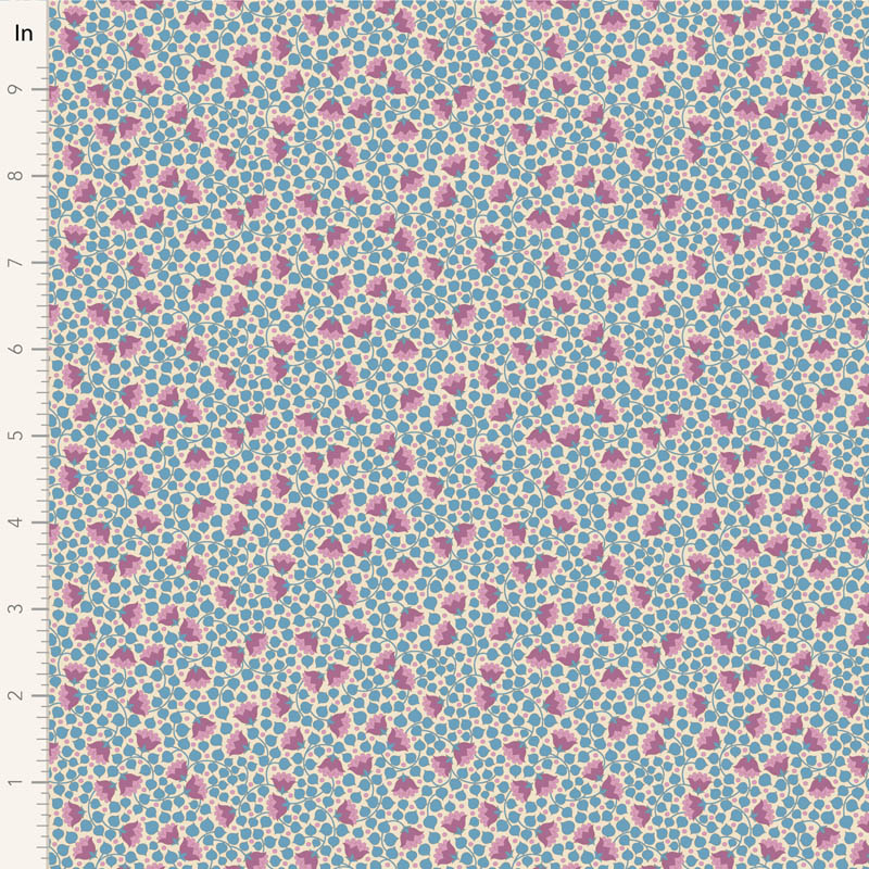 End of Roll - Tilda Wallflower Fabric - Bellflower Blue