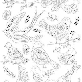 Stick and Stitch Embroidery - Folk Birds by Corinne Lapierre