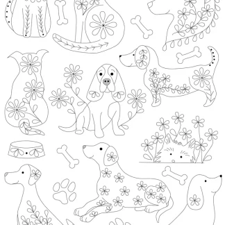 Stick and Stitch Embroidery - Folk Dogs by Corinne Lapierre