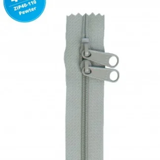 Pewter Double Slide Handbag Zipper - By Annie 40"