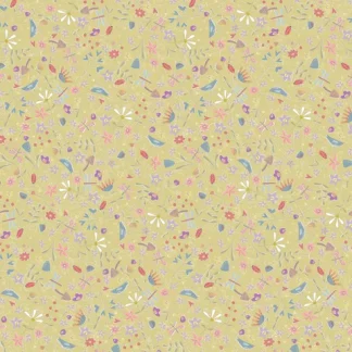 Slow & Steady - Mustard Floral Scatter - Fat 1/4