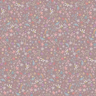 Slow & Steady - Mauve Floral Scatter - Fat 1/4